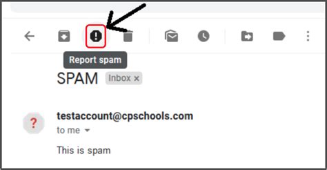 Report spam in Gmail .
